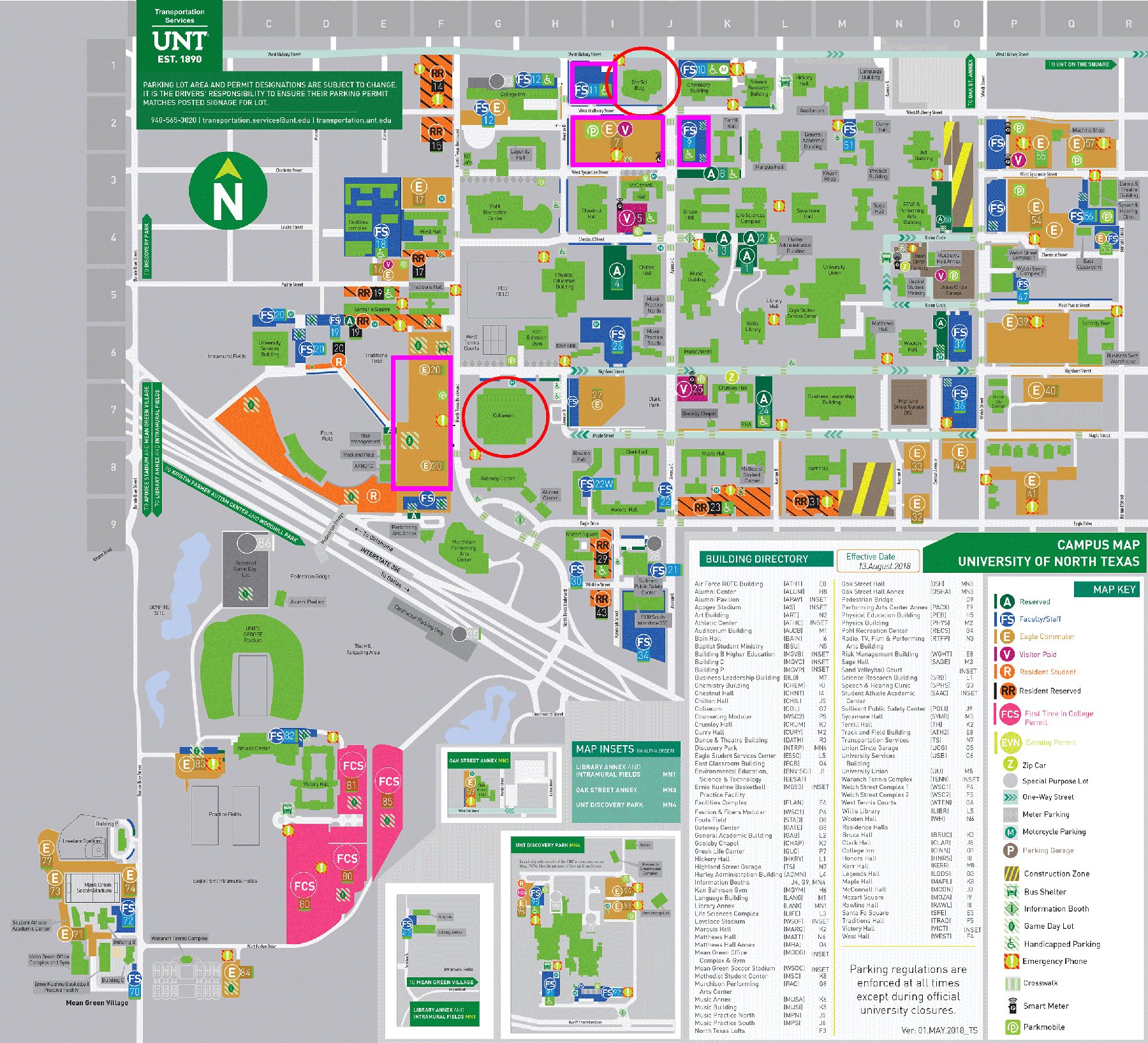 Unt Denton Campus Map Map Of Florida   Unt Campus Parking Env Bldg 